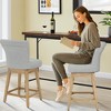 JUJABU 26.8 Inch Modern Swivel Barstools Set of 2 with Upholstered and Solid Wood Legs - 3 of 4
