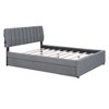 TIRAMISUBEST Twin/Full/Queen Size Upholstered Platform Bed with Trundle, Teddy Fleece Bed Frame with LED Headboard and Slats Support - 4 of 4