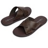 Alpine Swiss Hugo Mens Vegan Leather Slide Sandals Dressy Comfy Indoor Outdoor Shoes Cross Strap Design for Casual Elevated Wear Anti-Slip Flip Flops - 4 of 4