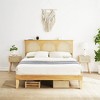 Rattan Full Bed Frame with Headboard, Boho Bed Frame with Wooden Support Legs, Wood Platform Bed Frame with Led Lights - 4 of 4