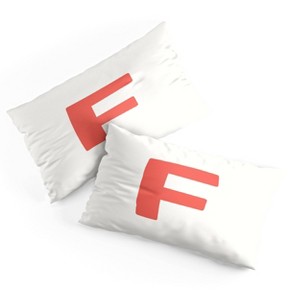 Deny Designs King April Lane Art Block Red Monogram F Microfiber Printed Pillow Sham - 1 of 3