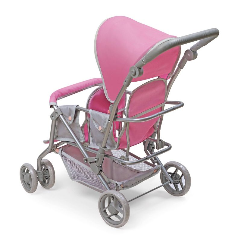 Cruise Folding Inline Double Doll Stroller - Gray/Pink, 4 of 7