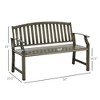 46" Outdoor Garden Bench, Metal Bench Look Slatted Frame Furniture for Patio, Park, Porch, Lawn, Deck - 3 of 4
