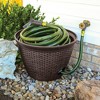 The HC Companies 18 Inch Woven Garden Hose Holder, Decorative Plastic Hose Pot for Outdoor Storage, Up to 100-Foot Capacity, Chocolate - 3 of 3