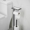 BWE Freestanding Stainless Steel Toilet Paper Holder with Top Storage Shelf - 3 of 4