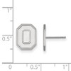 Black Bow Jewelry 14k White Gold Ohio State Buckeyes NCAA Post Earrings - 2 of 3