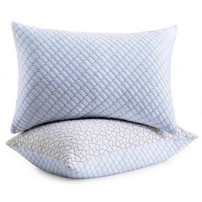Peace Nest 2 Pack Rayon Derived from Bamboo Shredded Memory Foam Cooling Pillow, Breathable Cover with Zipper