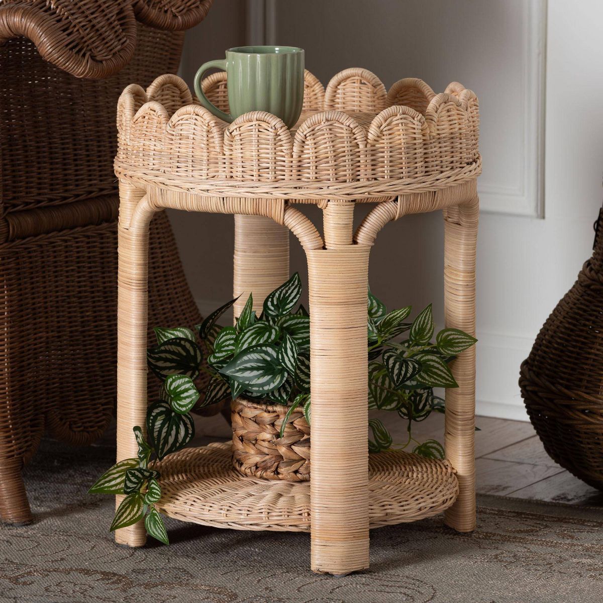 bali & pari Latoya Natural Rattan End Table Natural Brown - thumbnail 7