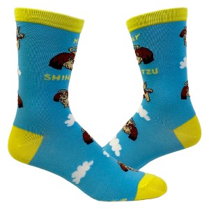 Crazy Dog T-Shirts Women's Holy Shih-Tzu Socks Funny Pet Puppy Dog Animal Lover Angel Graphic Novelty Footwear - 1 of 4