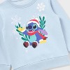 Toddler Boys' Lilo & Stitch Ohana Holiday Family Matching Fleece Sweatshirt - Blue - 3 of 3