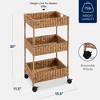 Best Choice Products 3-Tier Water Hyacinth Rolling Nursery Caddy w/ Wheels, Utility Cart, Storage Organization - Chestnut - 2 of 4
