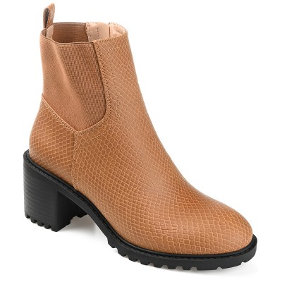 Journee Collection Women's Hallie Inside Zip Stacked Heel Booties