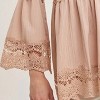 Women's Lace Trimmed Bell Sleeve V-neck Blouse - BluIvy - 4 of 4