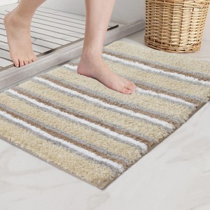 Home Weavers Glamour Collection 100% Polyester Microfiber Bathroom Rug, Non Slip Bath Mat Water Absorbent Soft Microfiber Shaggy Mat Machine Washable - 1 of 4