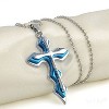 Ice City Silver and Blue Cross Pendant Necklace - 2 of 4