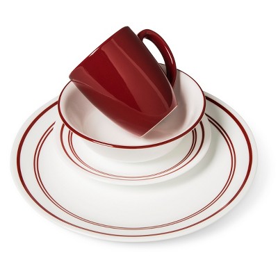 Corelle red dinnerware clearance set