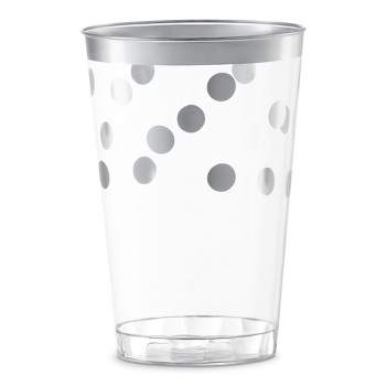Smarty Had A Party 12 oz. Clear with Silver Dots Round Disposable Plastic Tumblers (240 Cups)