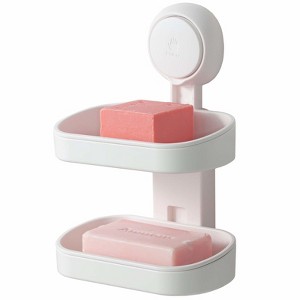 Aoibox Double Layer Soap Dish with Suction Cup, Strong Sponge Holder for Shower, Bathroom, Tub and Kitchen Sink, No Drill Needed, Removable - 1 of 4