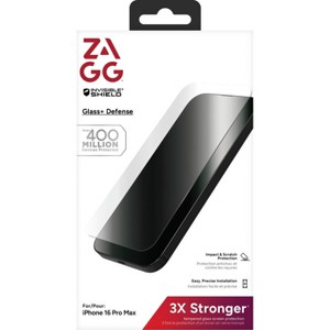 ZAGG iPhone 16 Pro Max Screen Protector Glass+ Defense - 1 of 4