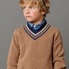 Hope & Henry Boys' Organic Long Sleeve V-Neck Intarsia Cricket Sweater, Kids - 3 of 4