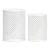 VisioGear 2PCS Patio End Tables, Indoor Outdoor Nesting End Carved Trellis Design Side Table, White, 12.5"*12.5"*16.5" - 3 of 4