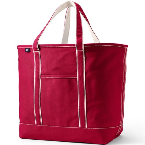 Lands' End Extra Large Solid Color 5 Pocket Open Top Canvas Tote