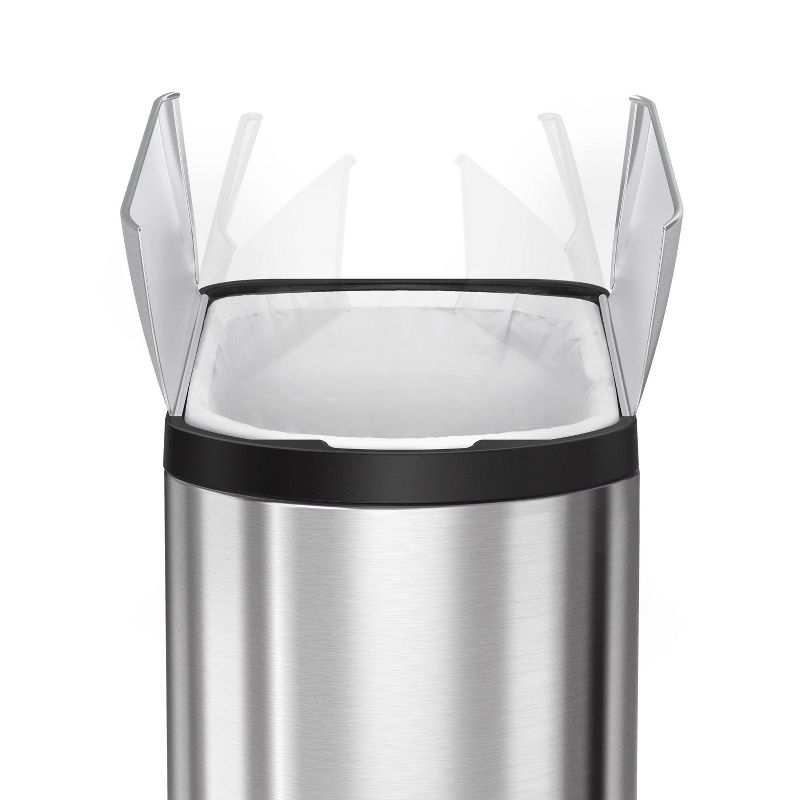 simplehuman 45L Butterfly Lid Kitchen Step Trash Can Stainless Steel, 5 of 7