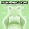 Dexmalle Cute Cat Gaming Chair with Paw Lumbar Cushion,Green - 4 of 4