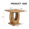 FONTOI Square Coffee Table with Sticker-Patterned, Side Table with Round Design for Living Room, Wood, 23.6"*21.3"*23.6" - 3 of 4