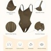 SHAPELLX Womens Shapewear Tummy Control Thong Slimming Body Shaper Seamless Compression Top Waist Boning Corset Bodysuit—Green38 - 3 of 3