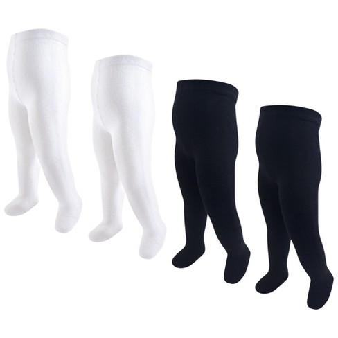 Touched By Nature Toddler And Kids Girl Organic Cotton Tights, Black White,  12-14 Years : Target