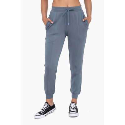 Women's Cuffed Joggers with Zippered Pockets - mono b