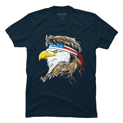 Men's Design By Humans July 4th Eagle Mullet American Flag By corndesign T-Shirt
