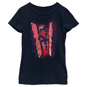 Girl's Spider-Man: Beyond Amazing Neon Logo T-Shirt - 1 of 4