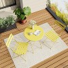 3-Piece Bistro Table and Chairs, Premium Steel Frame, Anti-Rust, Waterproof Folding Cafe Table and Chairs Set of 2, Foldable for Balcony - 3 of 4