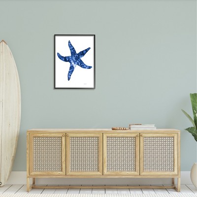 Blue Starfish Canvas Print with Black Frame, 24" x 30"