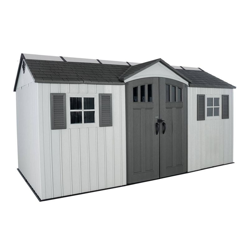 Lifetime 15&#39; x 8&#39; Outdoor Storage Shed Gray Matters, 1 of 10