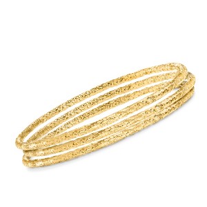 Ross-Simons Italian 22kt Gold Over Sterling Jewelry Set: 3 Hammered Bangle Bracelets - 1 of 4