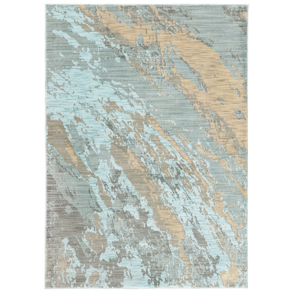  San Blas Distressed Abstract Rug Blue/Gray