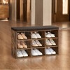 Shoe Bench with Cushion, Storage Bench with Padded Seat, Entryway Bench with 9 Compartments, for Bedroom, 11.9 x 30.9 x 18.9 Inches - 3 of 4