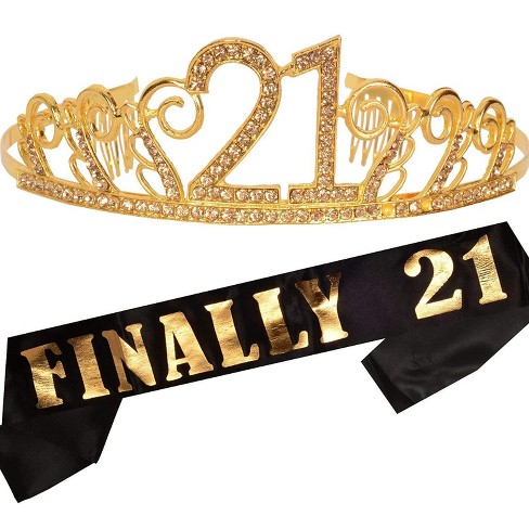 Gold 21st birthday deals tiara