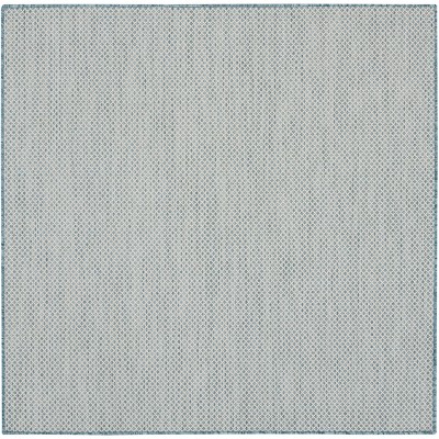 Nourison 5' X 5' Courtyard Modern Easy Care Flatweave Indoor Outdoor ...