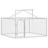 vidaXL Dog Kennel Silver Galvanized steel, polyethylene Large Dog Kennel - 4 of 4