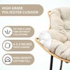 Kumasinova 9.7lbs Ultra-Plush Rattan Rocking Chair with 450lbs Capacity,Cotton Upholstered Rocker Accent Chair for Living Room&Bedroom - 4 of 4