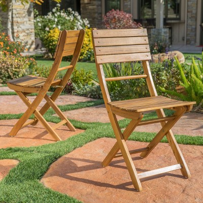 NicBex 2pc/4pc Outdoor Dining Chair,Modern Patio Dining Chairs with Folding Style,Armless Wood Chairs Suitable for Patio,Garden,Gray/White/Brown