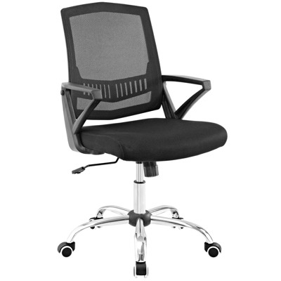 Proceed Mid Back Upholstered Fabric Office Chair Black - Modway