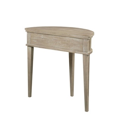 Reclaimed Greige Demilune Storage Console with Antique Finish
