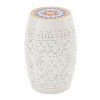 CAVINAS Flower Patten Ceramic Tile Outdoor Patio End Table,Waterproof Small Side Table for Patio,Garden,Balcony - 4 of 4