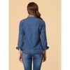Allegra K Women's Leopard Print Long Sleeve Denim Jacket - 4 of 4