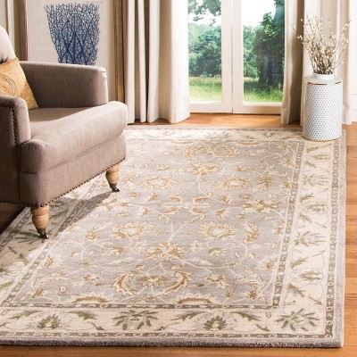 Gray and Beige Hand-Tufted Wool 4' x 6' Area Rug